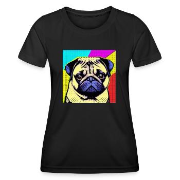 Carlin Pop Art - T-shirt sport Femme - noir - Devant - AI Model Female 172 light (172cm)