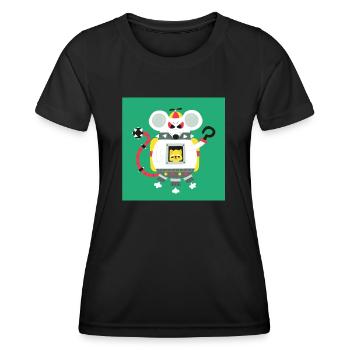 Vilain rat - T-shirt sport Femme - noir - Devant - AI Model Female 172 light (172cm)