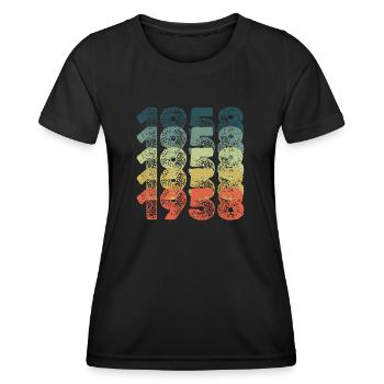 Year 1958 - Women's Functional T-Shirt - black - Front - AI Model Female 172 light (172cm)