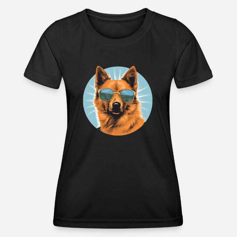 Finnish Spitz 2 - Women's Functional T-Shirt - black
