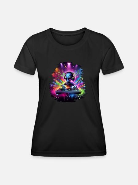 Alien DJ - Women's Functional T-Shirt - black
