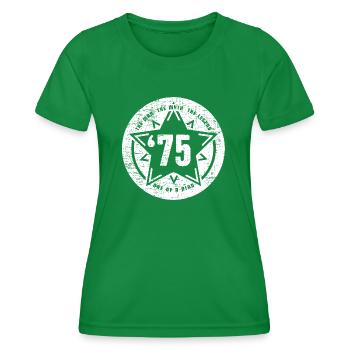 '75 - 1975 - Women's Functional T-Shirt - kelly green - Front - AI Model Female 172 dark (172cm)
