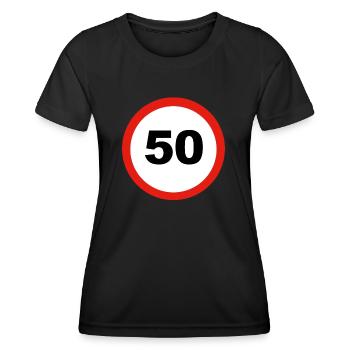 50. Geburtstag /lustige Designs als Geschenk - Frauen Funktions-T-Shirt - Schwarz - Vorne - AI Model Female 172 light (172cm)