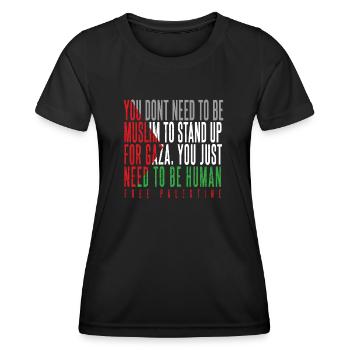 free palestine flag - Women's Functional T-Shirt - black - Front - AI Model Female 172 light (172cm)