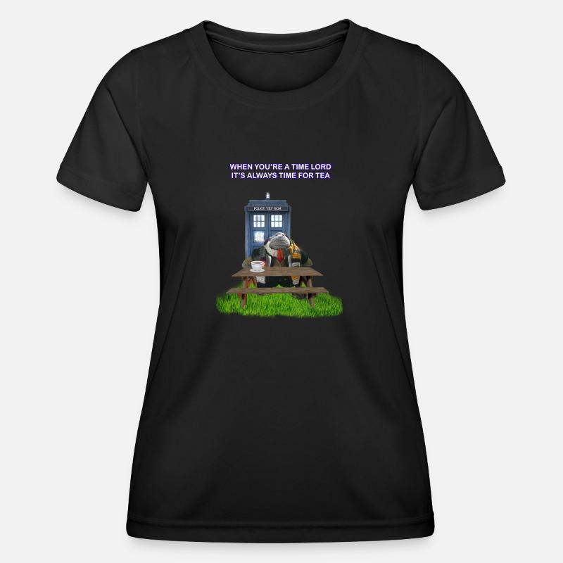 TIME AND SPACE AND TEA - Women's Functional T-Shirt - black