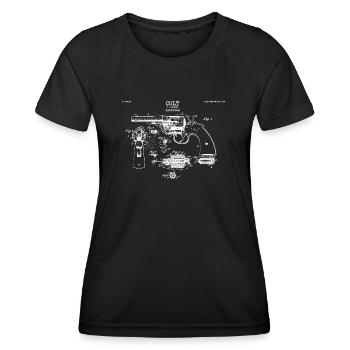 revolver vintage drawing - Frauen Funktions-T-Shirt - Schwarz - Vorne - AI Model Female 172 light (172cm)