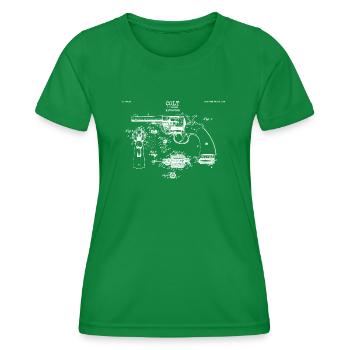 revolver vintage drawing - T-shirt sport Femme - vert - Devant - AI Model Female 172 dark (172cm)
