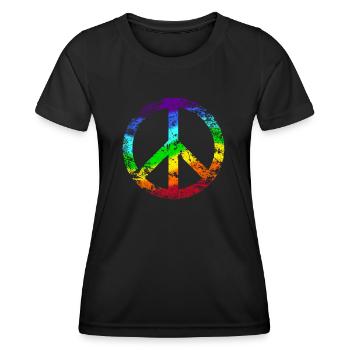 Pacifique Reggae signe de paix - T-shirt sport Femme - noir - Devant - AI Model Female 172 light (172cm)