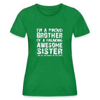 Ich bin ein stolzer Bruder einer herrlichen - Frauen Funktions-T-Shirt - Kelly Green - Vorne - AI Model Female 172 dark (172cm)