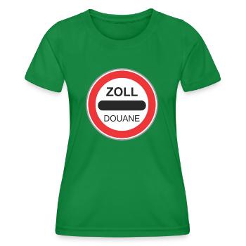 Verkehrsschild zoll douane - Frauen Funktions-T-Shirt - Kelly Green - Vorne - AI Model Female 172 dark (172cm)