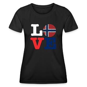 COEUR NORVÈGE - T-shirt sport Femme - noir - Devant - AI Model Female 172 light (172cm)