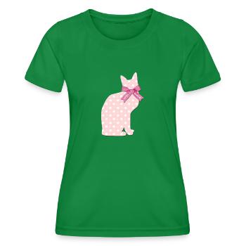 Pink Cat "Vibrant Books" - Frauen Funktions-T-Shirt - Kelly Green - Vorne - AI Model Female 172 dark (172cm)