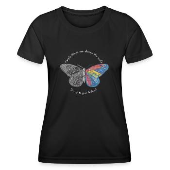butterfly effect white - Frauen Funktions-T-Shirt - Schwarz - Vorne - AI Model Female 172 light (172cm)