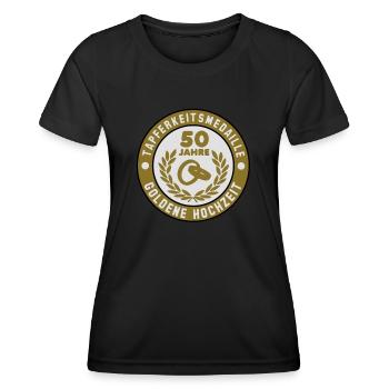 Tapferkeitsmedaille 50 Jahre Goldene Hochzeit 3C - Women's Functional T-Shirt - black - Front - AI Model Female 172 light (172cm)