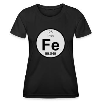 Iron (Fe) (element 26) - Women's Functional T-Shirt - black - Front - AI Model Female 172 light (172cm)