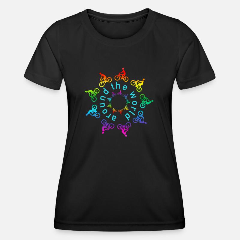 around the world rainbow - Women's Functional T-Shirt - black