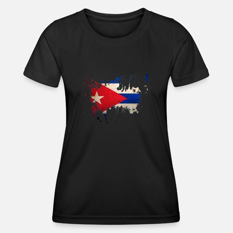 splatter_cuba - Women's Functional T-Shirt - black
