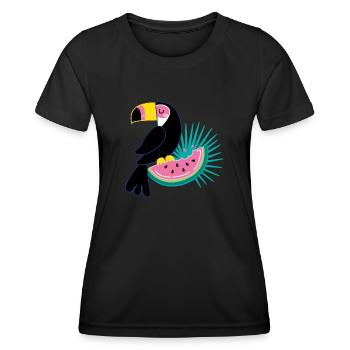 Tukan & Melone - Frauen Funktions-T-Shirt - Schwarz - Vorne - AI Model Female 172 light (172cm)