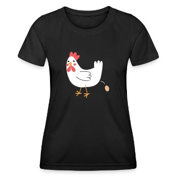 Huhn ein Ei! - Frauen Funktions-T-Shirt - Schwarz - Vorne - AI Model Female 172 light (172cm)