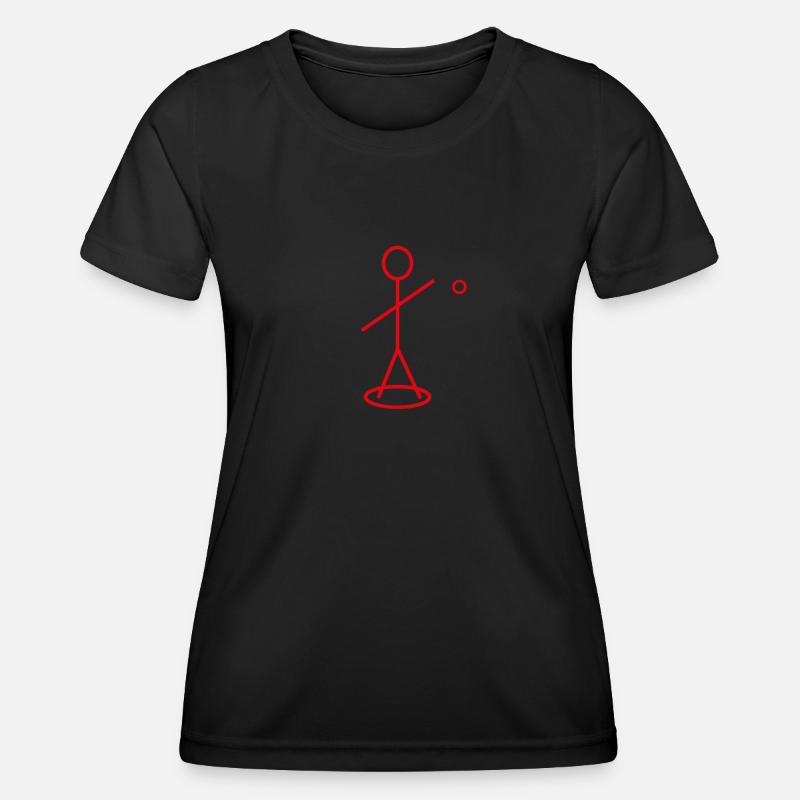 red geometric petanque - Women's Functional T-Shirt - black