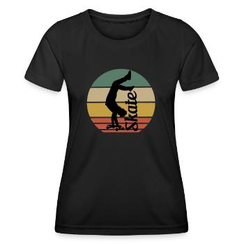 Cool Retro Skater - Frauen Funktions-T-Shirt - Schwarz - Vorne - AI Model Female 172 light (172cm)