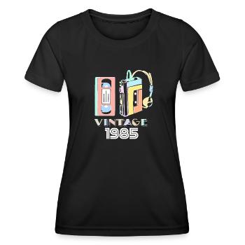 vintage 1985 - T-shirt sport Femme - noir - Devant - AI Model Female 172 light (172cm)