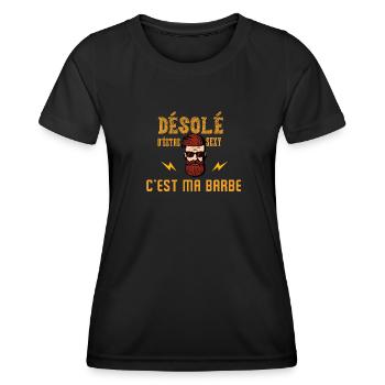 Désolé D être Sexy C est Ma Barbe - T-shirt sport Femme - noir - Devant - AI Model Female 172 light (172cm)