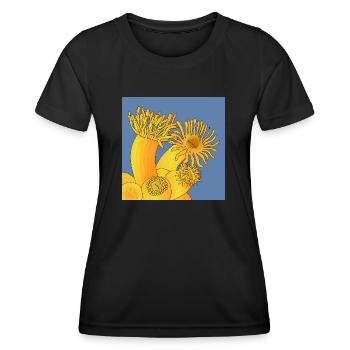 OrangeFarbene Korallen, Astroide-Polypen - Frauen Funktions-T-Shirt - Schwarz - Vorne - AI Model Female 172 light (172cm)