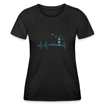 Küste Herzschlag - Frauen Funktions-T-Shirt - Schwarz - Vorne - AI Model Female 172 light (172cm)