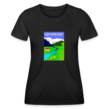 SUISSE - T-shirt sport Femme - noir - Devant - AI Model Female 172 light (172cm)