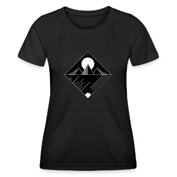 Pyramide, minimale - T-shirt sport Femme - noir - Devant - AI Model Female 172 light (172cm)