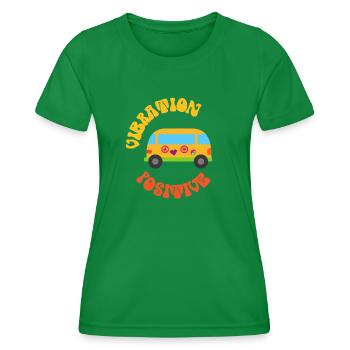Positive vibration. - Women's Functional T-Shirt - kelly green - Front - AI Model Female 172 dark (172cm)
