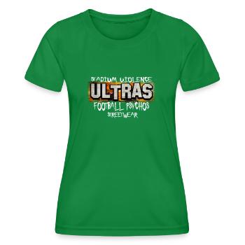 ULTRAS VIOLENCE Football FUSSBALL Psychos - Women's Functional T-Shirt - kelly green - Front - AI Model Female 172 dark (172cm)
