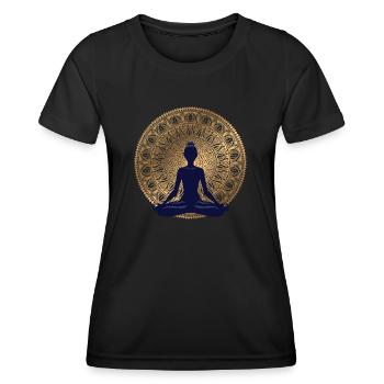 méditation - T-shirt sport Femme - noir - Devant - AI Model Female 172 light (172cm)