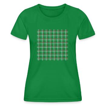 German sports fabric tartan - Women's Functional T-Shirt - kelly green - Front - AI Model Female 172 dark (172cm)