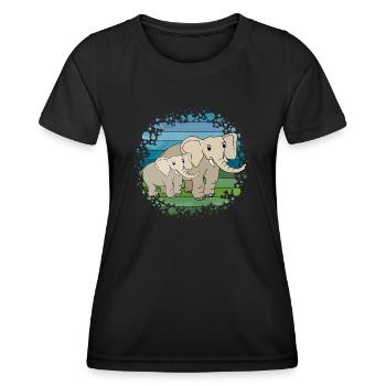 elephant - Women's Functional T-Shirt - black - Front - AI Model Female 172 light (172cm)