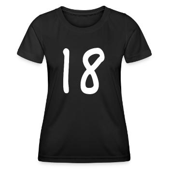 18 anniversaire tshirt ,nombre 18 - T-shirt sport Femme - noir - Devant - AI Model Female 172 light (172cm)