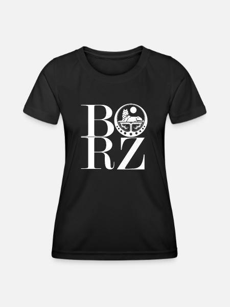 BoRZ Emblem White - Frauen Funktions-T-Shirt - Schwarz