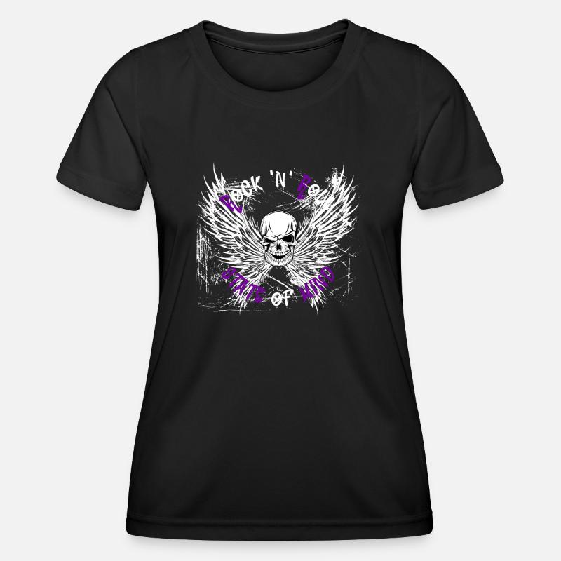 Rock n Roll state of mind bright design - Women's Functional T-Shirt - black