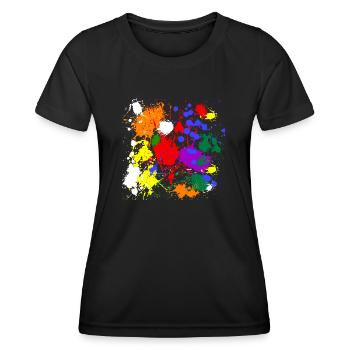 rainbow colour splash - Women's Functional T-Shirt - black - Front - AI Model Female 172 light (172cm)
