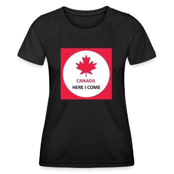 Le Canada me voici - T-shirt sport Femme - noir - Devant - AI Model Female 172 light (172cm)