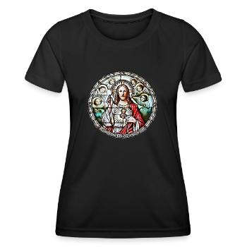 HEILIGSTES HERZ JESU - Frauen Funktions-T-Shirt - Schwarz - Vorne - AI Model Female 172 light (172cm)