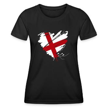Cœur Angleterre Football Londres Royaume Monarchie - T-shirt sport Femme - noir - Devant - AI Model Female 172 light (172cm)