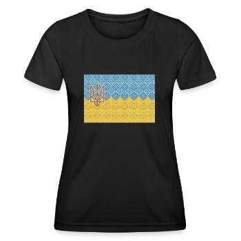 Ukraine - T-shirt sport Femme - noir - Devant - AI Model Female 172 light (172cm)