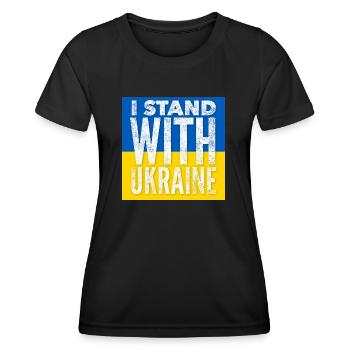 Ukraine - T-shirt sport Femme - noir - Devant - AI Model Female 172 light (172cm)