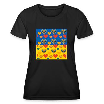 Ukraine - T-shirt sport Femme - noir - Devant - AI Model Female 172 light (172cm)