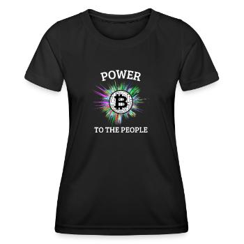 Bitcoin the people's currency. Power to the people - Women's Functional T-Shirt - black - Front - AI Model Female 172 light (172cm)