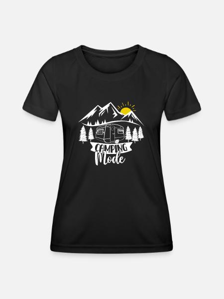 Camping fashion with caravan - for all camping fans - Women's Functional T-Shirt - black