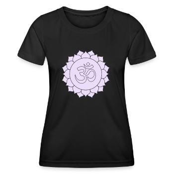 ohm signe lilas lumière violette - T-shirt sport Femme - noir - Devant - AI Model Female 172 light (172cm)