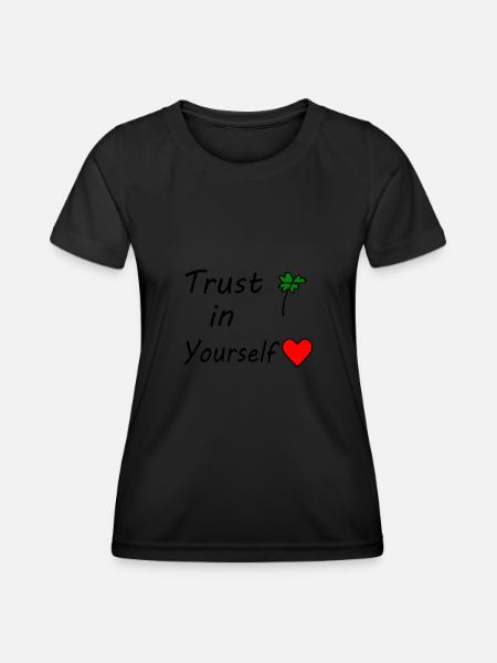 Trust in yourself - Frauen Funktions-T-Shirt - Schwarz